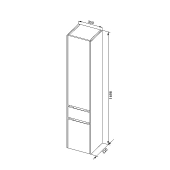 Пенал напольный AQUANET Латина 187544 32х35х169,8см белый