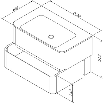 Тумба под раковину подвесная AM-PM Sensation M30FHX0802TF 48,5х80х51,5см