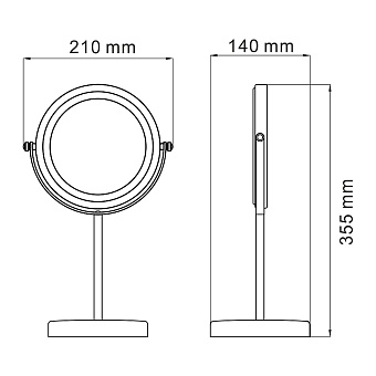 Косметическое зеркало WASSERKRAFT K-1003 35,5х21см хром с увеличением