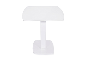 Кухонный стол раскладной AERO 80х130х76см закаленное стекло/сталь White Glass
