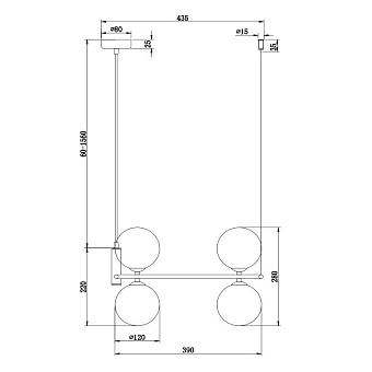 Светильник подвесной Maytoni Ring MOD013PL-04W 100Вт G9