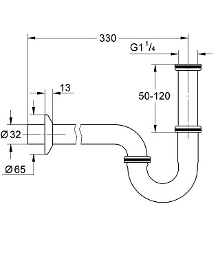 Сифон для биде GROHE 28961000 хром