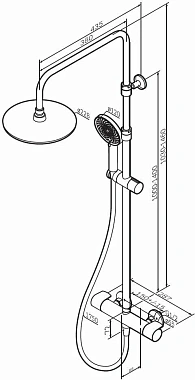 Душевая система AM-PM X-Joy F0785A422 чёрный