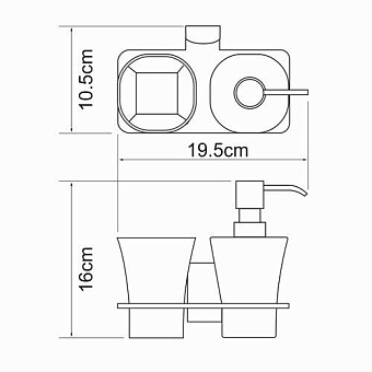 Набор аксессуаров для ванной WASSERKRAFT Exter K-5200 K-5289 светлая бронза 2 предметов