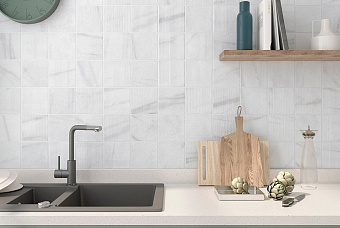 Матовый керамогранит WOW Gea 120288 Carved Calacatta 12,1х12,1см 0,542кв.м.