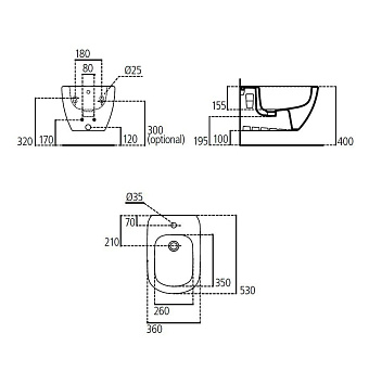 Биде подвесное IDEAL STANDARD Tesi T355201