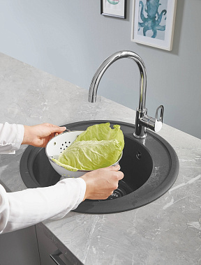 Мойка кухонная GROHE K200 31656AT0 51х51см серый гранит