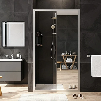 Душевая дверь AM-PM Gem Solo W90G-110-1-195MMir 195х110см стекло зеркальное