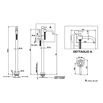 Смеситель для ванны Bongio GIO2 68534NM0DPREU чёрный
