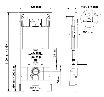 Инсталляция с унитазом BERGES 43232