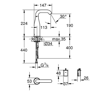 Смеситель для раковины GROHE Essence Е 36446000 хром