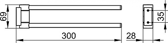 Полотенцедержатель Keuco Plan 14919370000 чёрный 30см