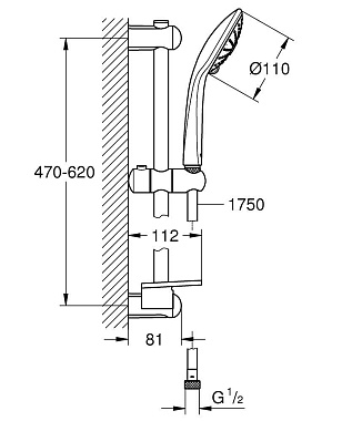 Душевой гарнитур GROHE Euphoria 110 Massage 27231001 хром