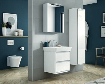 Шкаф подвесной IDEAL STANDARD CONNECT AIR E0834B2 30х40х120см glossy white + matt white