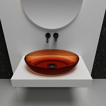 Раковина накладная Abber KRISTALL AT2801Opal 60х40см