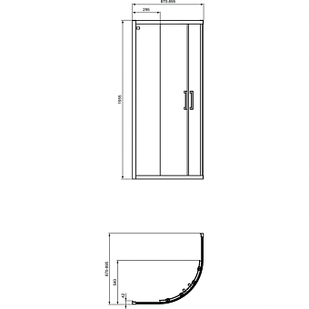 Угловое ограждение IDEAL STANDARD CONNECT 2 K9251V3 195х90см стекло прозрачное