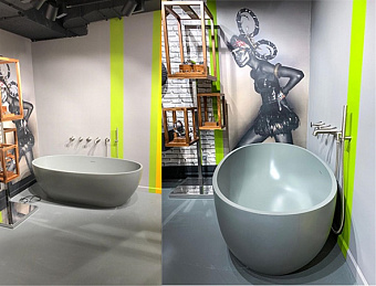 Ванна каменная ArtCeram File 2.0 FLW001 05 169х87см отдельностоящая