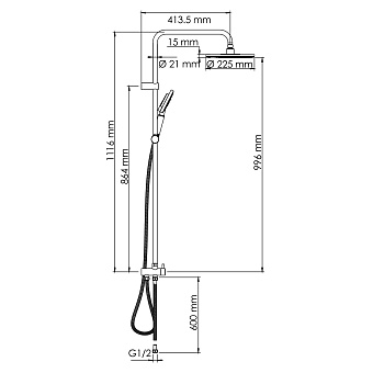 Душевой гарнитур WASSERKRAFT A039 бежевый/хром