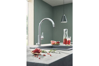 Смеситель для кухни GROHE Blue Pure BauCurve 30385000 высокий излив хром