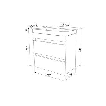 Тумба с раковиной IDDIS Zodiac ZOD6CB0i95K 37х59,2х64см