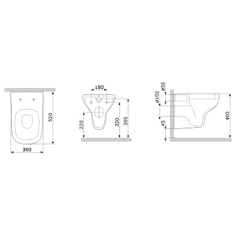 Унитаз подвесной AM-PM Like C801700SC ободковый с микролифтом