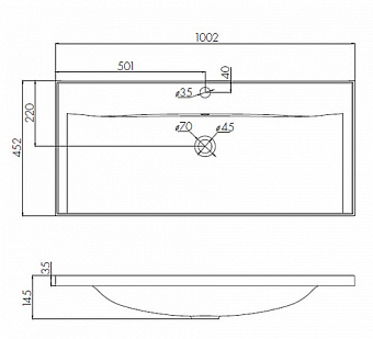 Раковина встраиваемая сверху Акватон Айрис 1A723031AG010 100х45,2см