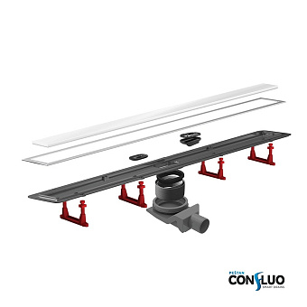 Душевой лоток Pestan 13000284,00 79,6х13,6см горизонтальный сток с решёткой и опорами