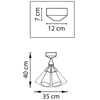 Люстра потолочная Lightstar Cone 757070 280Вт 7 лампочек E14