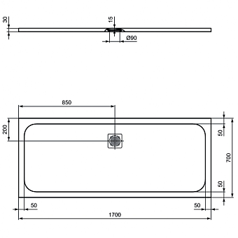 Душевой поддон IDEAL STANDARD ULTRAFLAT S K8281FT 70х170см