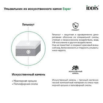 Тумба с раковиной IDDIS Esper ESP10W0i95K 45х96,3х55см