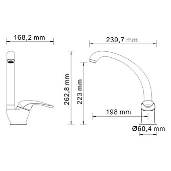 Смеситель для кухни WASSERKRAFT Rossel 2807 поворотный излив хром
