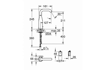 Смеситель для раковины GROHE Essence New 36445000 хром