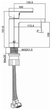 Смеситель для раковины Maxonor MN1082-2 хром