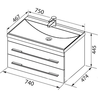 Мебель для ванной AQUANET Верона 281105 чёрный