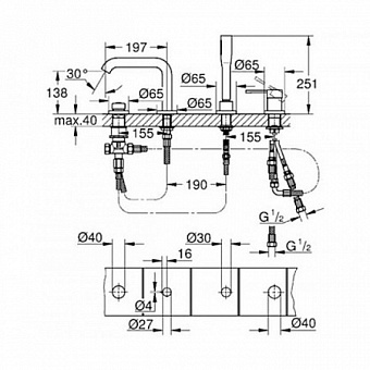Смеситель для ванны GROHE Essence New 19578001 хром