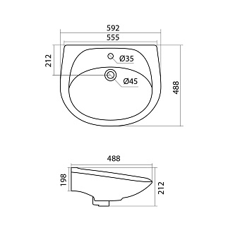 Раковина подвесная Santek Бриз 1WH110466 60х48,8см