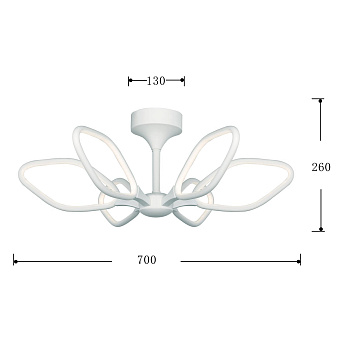 Люстра потолочная Favourite Borges 2562-6U 72Вт 6 лампочек LED