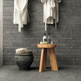 Неполированный керамогранит Atlas Concord Италия Dolmen Pro A02N Grigio Brick 37,5х75см 1,125кв.м.
