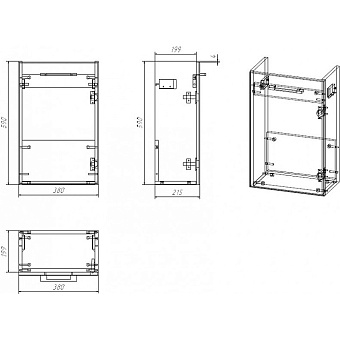 Тумба под раковину подвесная CERSANIT LARA SP-SZ-LARA-CO40/Wh 22х38х59см