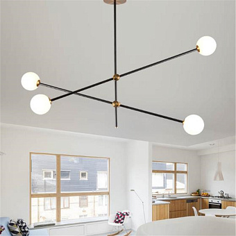 Люстра подвесная Delight Collection Bistro Globe 9389P/4 black/gold 160Вт лампочек G9