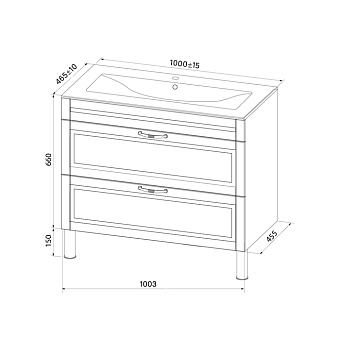 Тумба с раковиной IDDIS Oxford OXF10W1i95K 47х100,3х81см