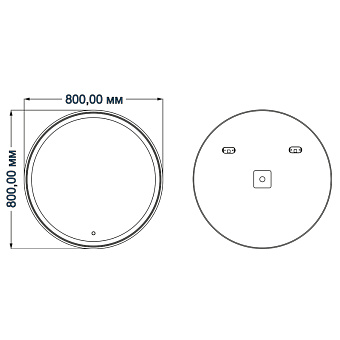 Зеркало Azario Olivia CS00066641 80х80см с подсветкой