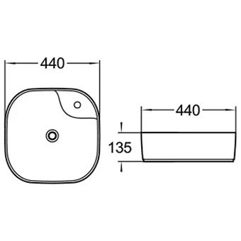 Раковина накладная Comforty 78202 44х44см