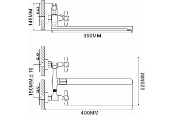 Смеситель для ванны Maxonor MN2225 хром
