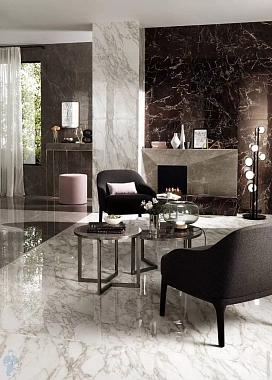 Лаппатированный керамогранит Atlas Concord Италия Marvel Edge AENZ Royal Calacatta Lappato 90х45см 1,215кв.м.