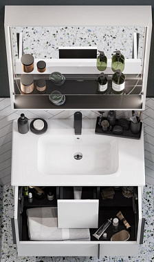 Шкаф зеркальный Акватон Ривьера 1A239102RVX20 13х80х85см с подсветкой