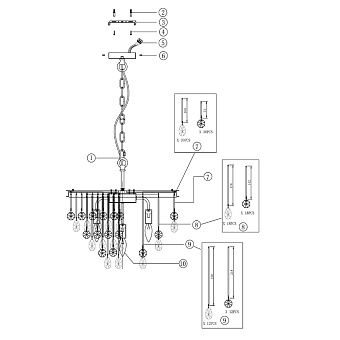 Светильник подвесной Maytoni Linn MOD091PL-05CH 40Вт E14