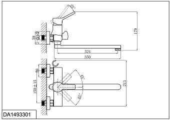 Смеситель для ванны D&K RheinDusseldorf DA1493301 хром