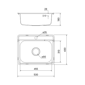 Мойка кухонная IDDIS Basic BAS53S0i77 53х43см сатин