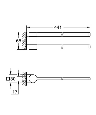 Полотенцедержатель GROHE Selection 41063DL0 бронза 3см
